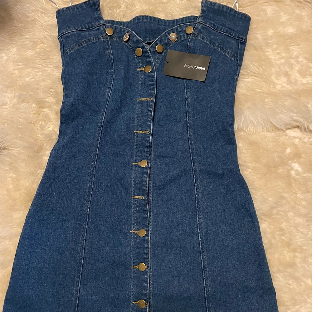 Jean fashion nova tube top dress